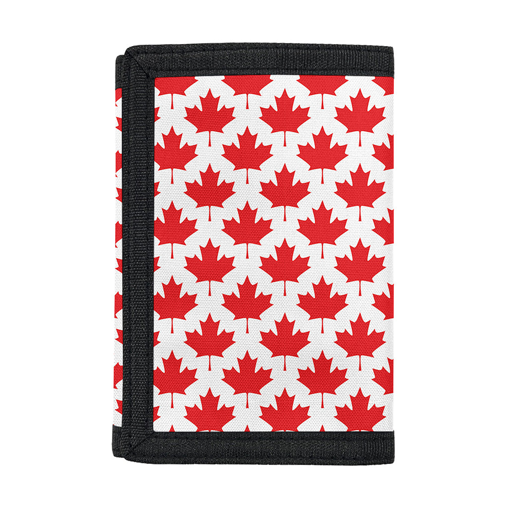 Red Canadian Maple Leaf Pattern Print Trifold Wallet