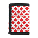 Red Canadian Maple Leaf Pattern Print Trifold Wallet
