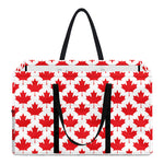Red Canadian Maple Leaf Pattern Print Utility Tote Bag