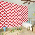 Red Canadian Maple Leaf Pattern Print Wall Sticker
