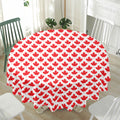 Red Canadian Maple Leaf Pattern Print Waterproof Round Tablecloth