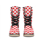 Red Canadian Maple Leaf Pattern Print Winter Boots