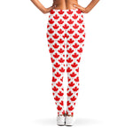 Red Canadian Maple Leaf Pattern Print Women's Leggings