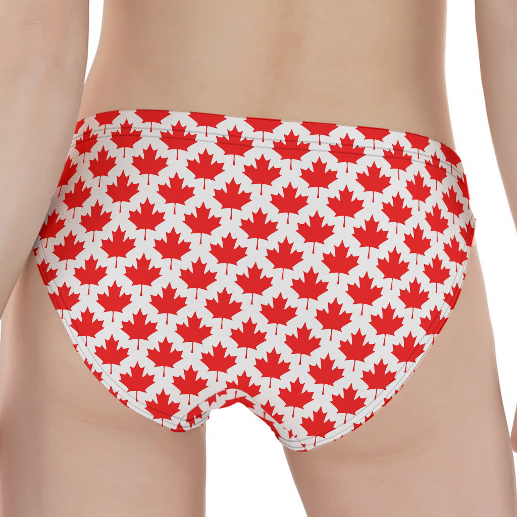 Red Canadian Maple Leaf Pattern Print Women's Panties