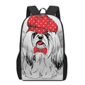 Red Cap Yorkshire Terrier Print 17 Inch Backpack