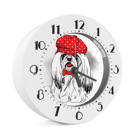 Red Cap Yorkshire Terrier Print Alarm Clock