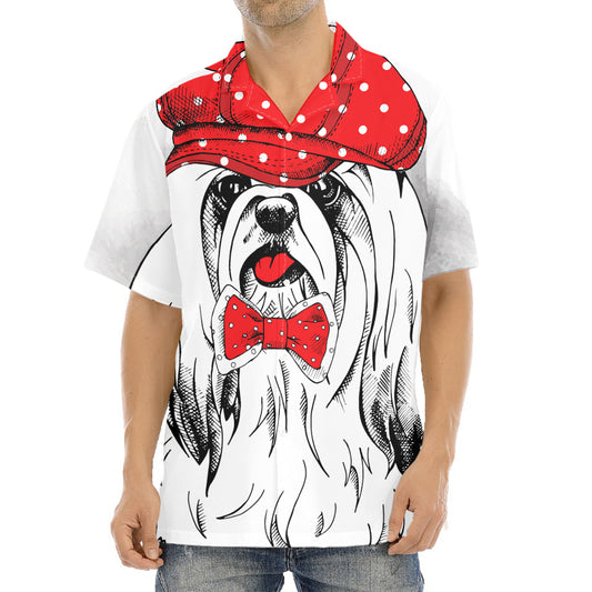 Red Cap Yorkshire Terrier Print Aloha Shirt