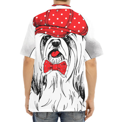Red Cap Yorkshire Terrier Print Aloha Shirt