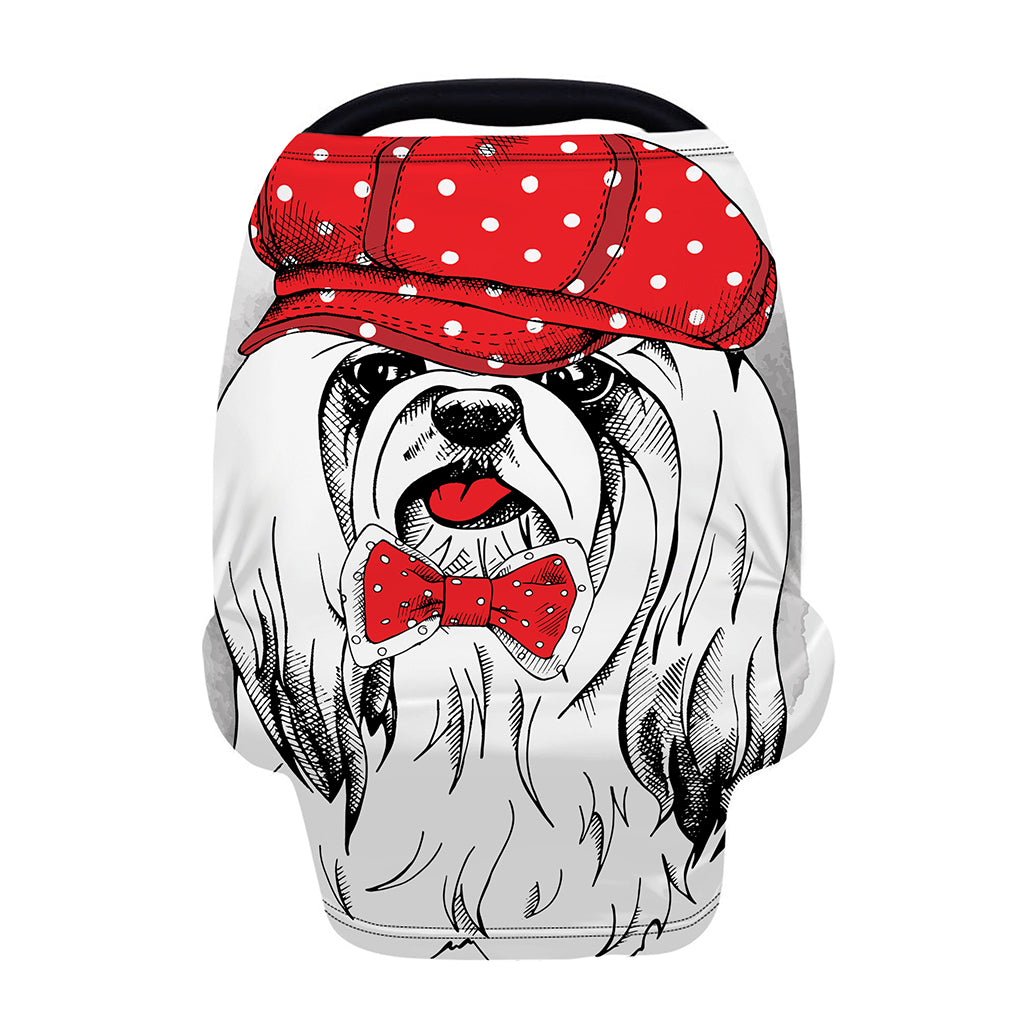 Red Cap Yorkshire Terrier Print Baby Seat Cover