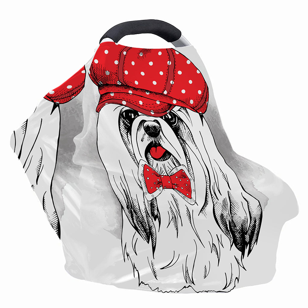 Red Cap Yorkshire Terrier Print Baby Seat Cover