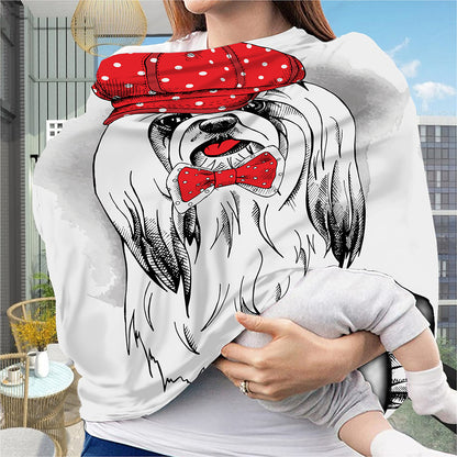 Red Cap Yorkshire Terrier Print Baby Seat Cover