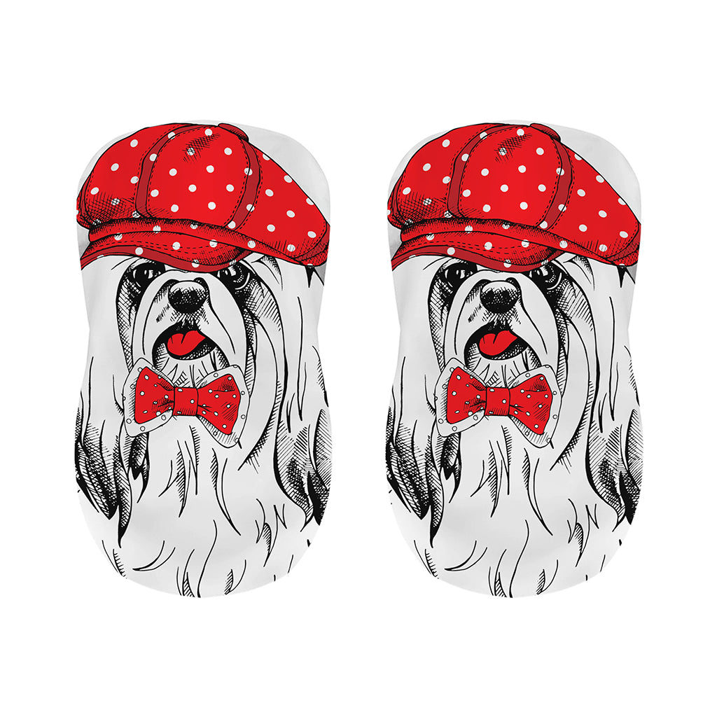 Red Cap Yorkshire Terrier Print Bar Stool Covers
