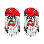 Red Cap Yorkshire Terrier Print Bar Stool Covers