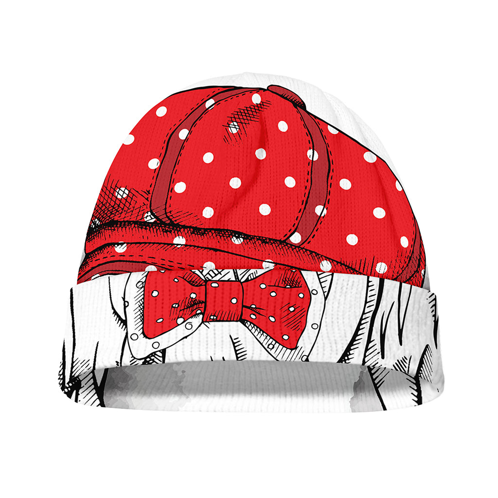 Red Cap Yorkshire Terrier Print Beanie