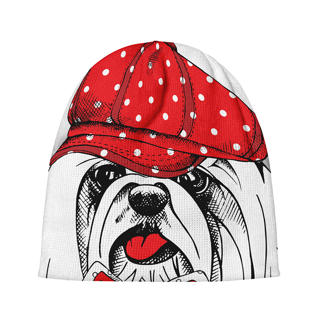 Red Cap Yorkshire Terrier Print Beanie