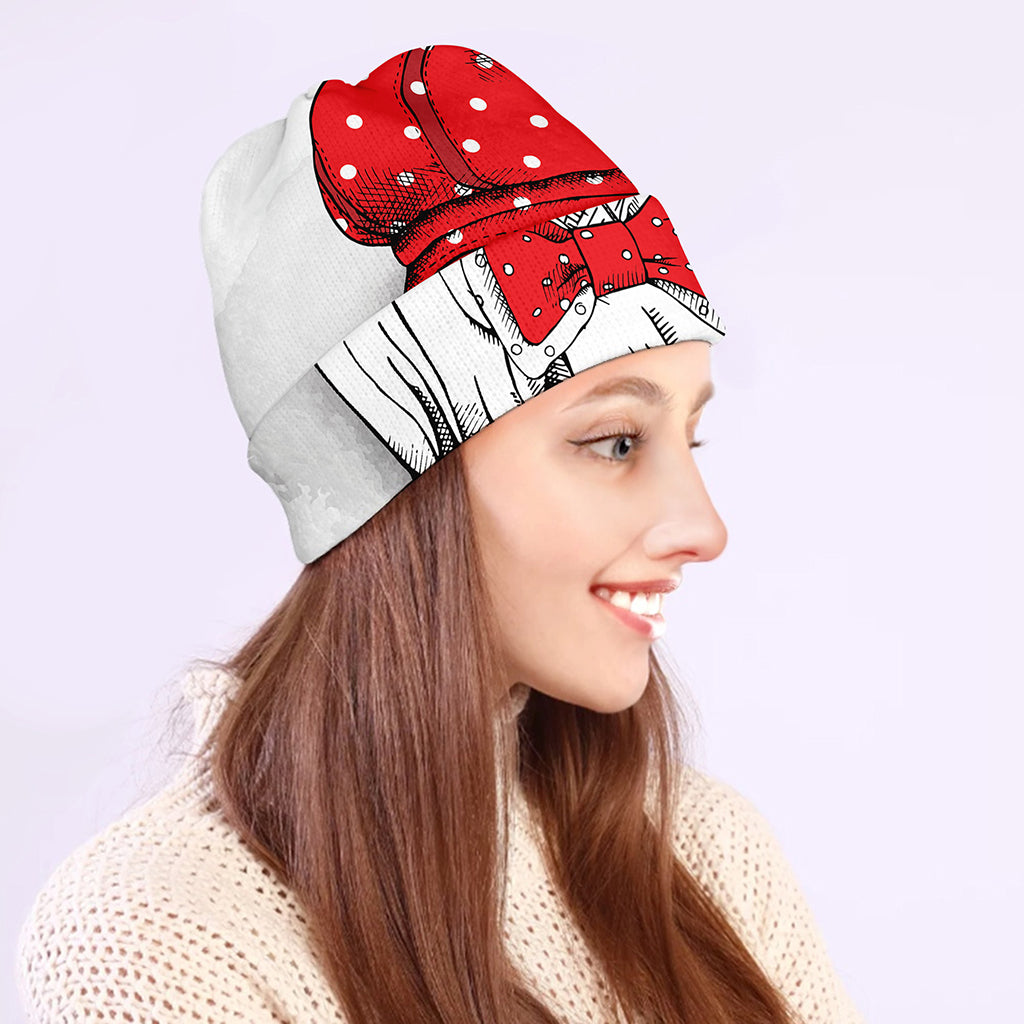 Red Cap Yorkshire Terrier Print Beanie