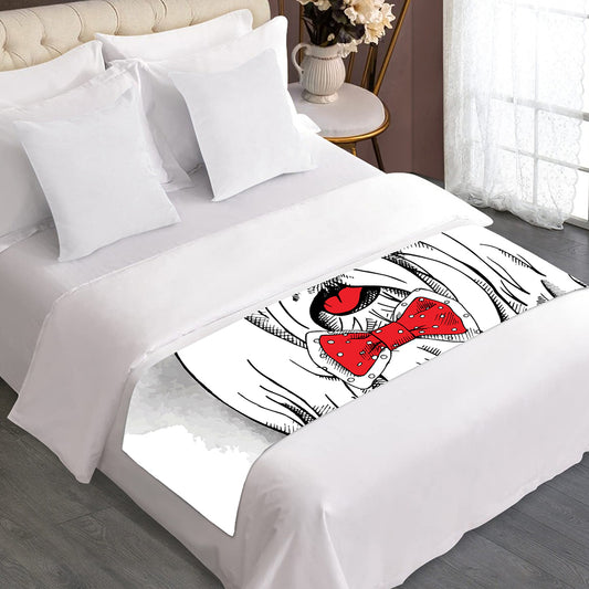 Red Cap Yorkshire Terrier Print Bed Runner