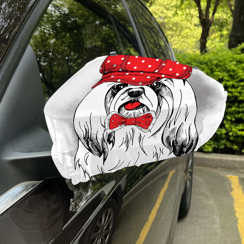 Red Cap Yorkshire Terrier Print Car Side Mirror Covers