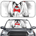 Red Cap Yorkshire Terrier Print Car Windshield Sun Shade