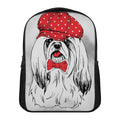 Red Cap Yorkshire Terrier Print Casual Backpack