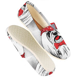 Red Cap Yorkshire Terrier Print Casual Shoes