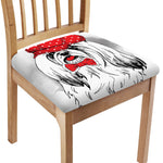 Red Cap Yorkshire Terrier Print Chair Cushion Cover