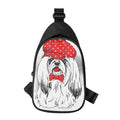Red Cap Yorkshire Terrier Print Sling Bag