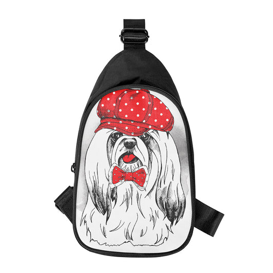 Red Cap Yorkshire Terrier Print Chest Bag