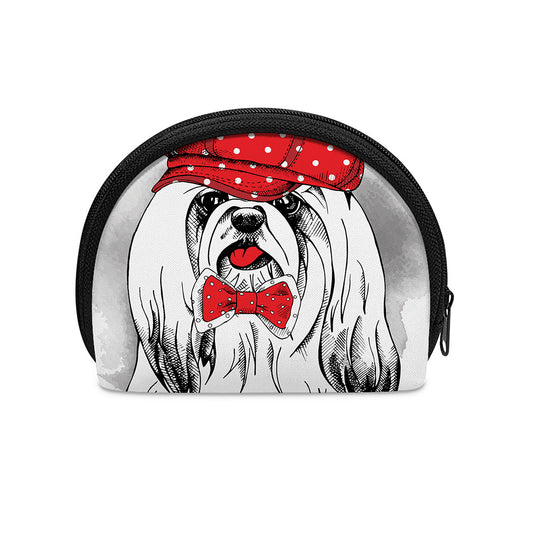 Red Cap Yorkshire Terrier Print Coin Purse