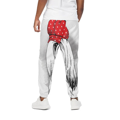 Red Cap Yorkshire Terrier Print Cotton Pants