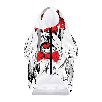 Red Cap Yorkshire Terrier Print Dog Zip Up Hoodie