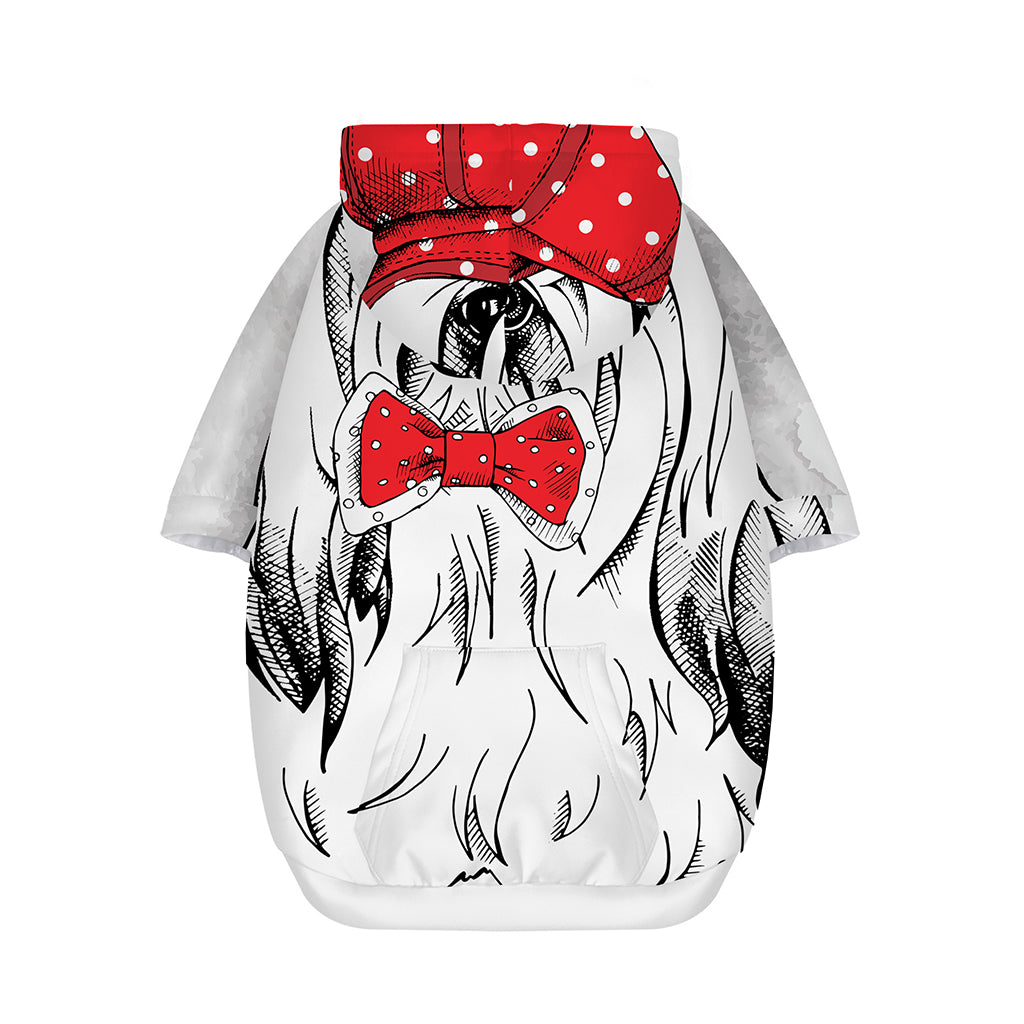 Red Cap Yorkshire Terrier Print Dog Zip Up Hoodie