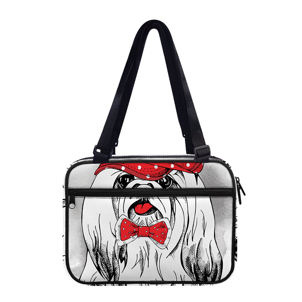 Red Cap Yorkshire Terrier Print Double Strap Bible Bag