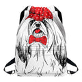 Red Cap Yorkshire Terrier Print Drawstring Backpack