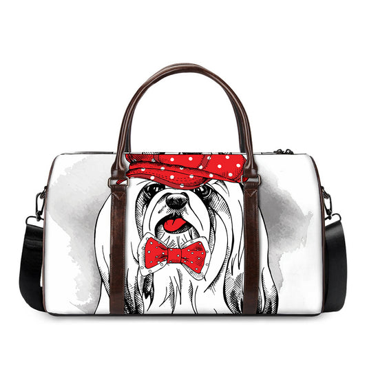 Red Cap Yorkshire Terrier Print Duffle Bag