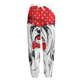 Red Cap Yorkshire Terrier Print Fleece Lined Knit Pants