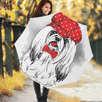 Red Cap Yorkshire Terrier Print Foldable Umbrella