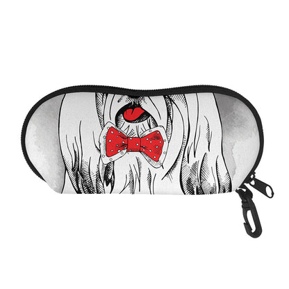 Red Cap Yorkshire Terrier Print Glasses Case