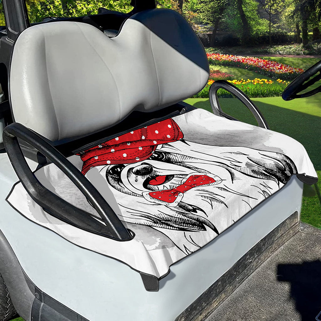 Red Cap Yorkshire Terrier Print Golf Cart Seat Cover