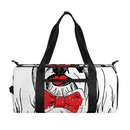 Red Cap Yorkshire Terrier Print Gym Bag