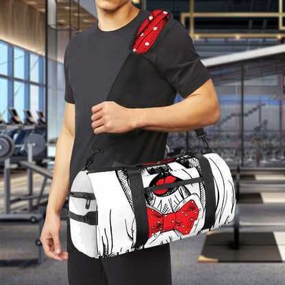 Red Cap Yorkshire Terrier Print Gym Bag