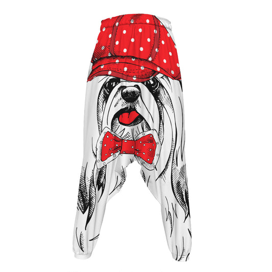 Red Cap Yorkshire Terrier Print Hammer Pants