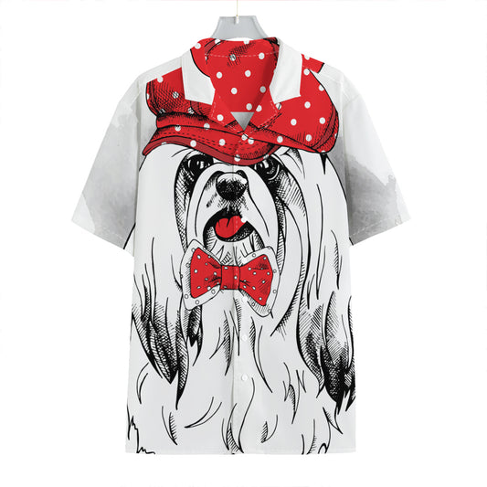 Red Cap Yorkshire Terrier Print Hawaiian Shirt
