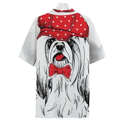 Red Cap Yorkshire Terrier Print Hawaiian Shirt