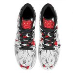 Red Cap Yorkshire Terrier Print High Top Leather Sneakers