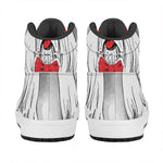 Red Cap Yorkshire Terrier Print High Top Leather Sneakers