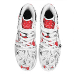 Red Cap Yorkshire Terrier Print High Top Leather Sneakers