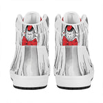 Red Cap Yorkshire Terrier Print High Top Leather Sneakers
