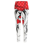 Red Cap Yorkshire Terrier Print High-Waisted Pocket Leggings