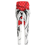 Red Cap Yorkshire Terrier Print High-Waisted Pocket Leggings